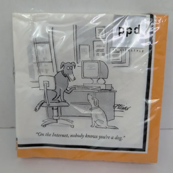 PPD Cocktail Napkins New Yorker “On the Internet, nobody knows you’re a dog
