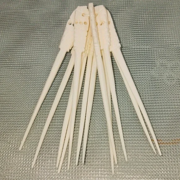 12 Hand Carved BONE PICKS for Cocktail Appetizer Hors D'oeuvres 3.5