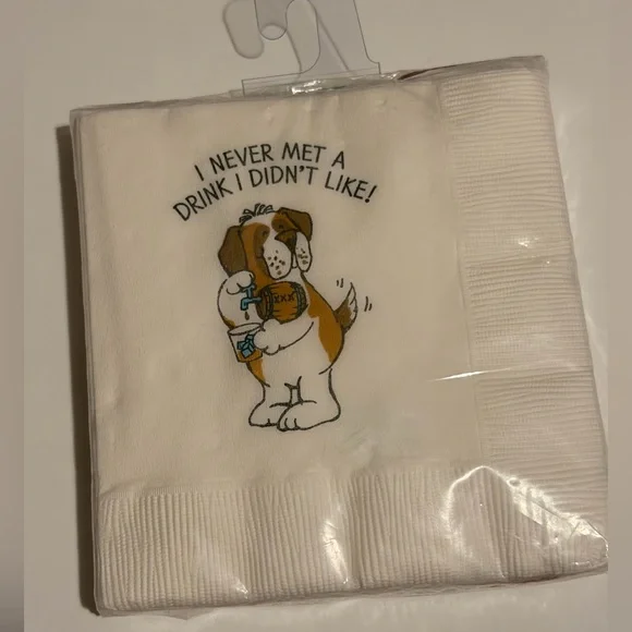 Vintage Hallmark Dog - Themed Cocktail Napkins
