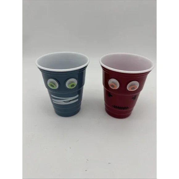 Halloween Party Googly Eye Plastic Cup Reusable Kids Blue Red