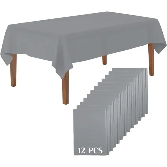 Mountclear 12-Pack Disposable Plastic Tablecloths 54