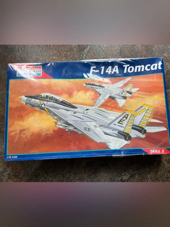 Vintage New sealed Revell-Monogram F-14A Tomcat model airplane.  Skill level 2