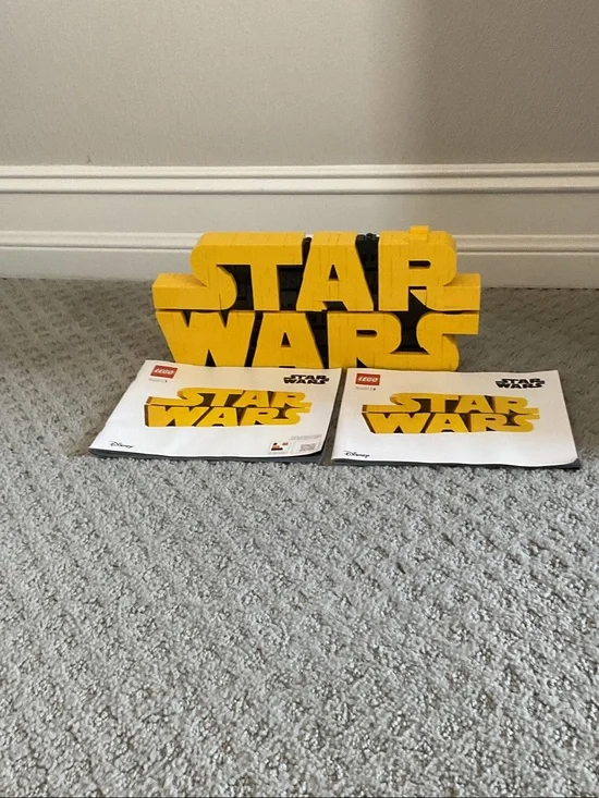 Lego Star Wars Yellow Logo Display
