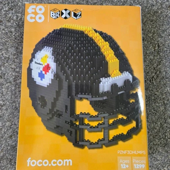 FOCO BRXLZ Pittsburgh Steelers NFL Helmet 1299 Pcs Building Set PZNF3DHLMPS‎