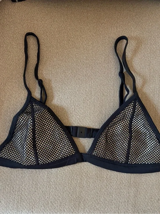 triangl swimwear Black Sheer Mesh Triangle swimsuit top