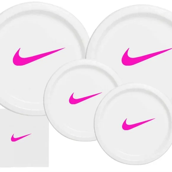 Sw00sh Plates | White Basketball Party Paper Plates | Disposable 60 pcs