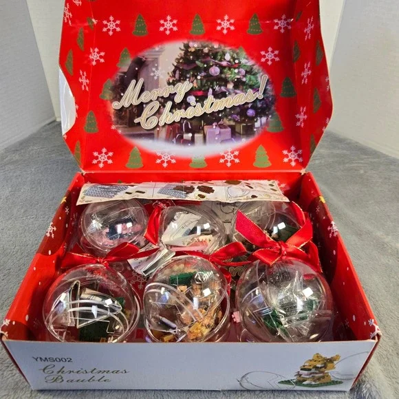 Panlos Brick Christmas Bauble 6-Pack Building Block Ornaments Set YMS002 Holiday