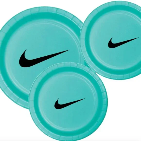 Sw00sh Plates | Teal Basketball Party Paper Plates | Disposable 45 pcs