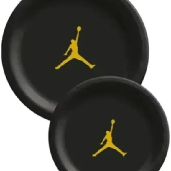 Custom Basketball Decorative Birthday Party Plates, Black with Gold Design