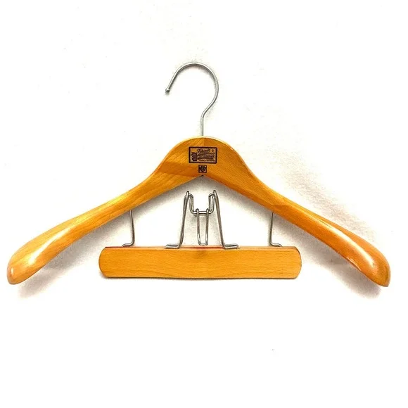 Vintage Fitwell 2 C. Birnbaum Ltd Wooden Suit Hanger Germany Trouser Clamp Wide