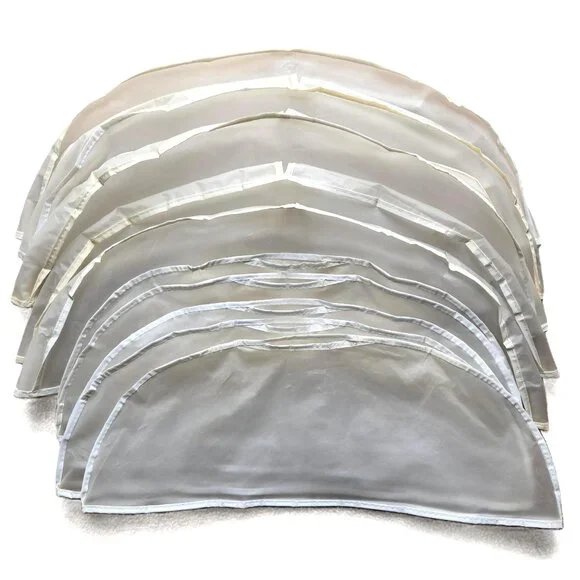 Garment Shoulder Dust Covers for Hanging Clothes, Set of 10 Clear/White Vinyl