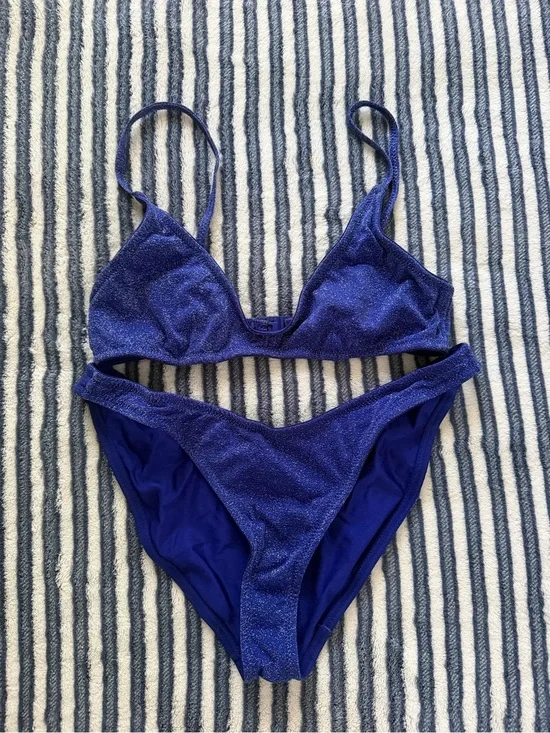 triangl swimwear Shimmery Royal Blue Two-Piece Bikini