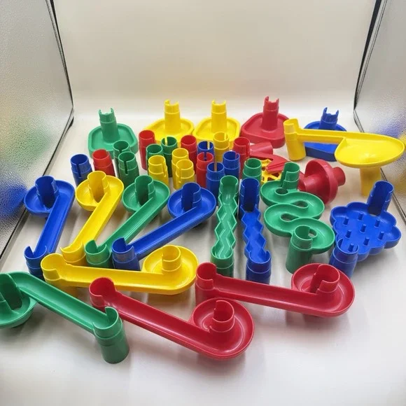 Discovery Toys Marbleworks Marble Maze- 35 Piece Lot Vintage 80s Collectible Toy