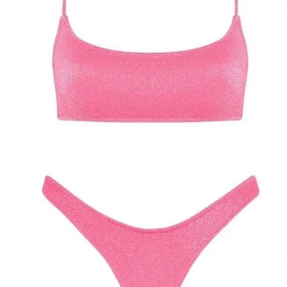 triangl swimwear pink mica bikini set
