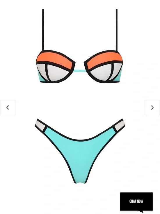 triangl swimwear Two-Tone Aqua & Orange Neoprene Bikini