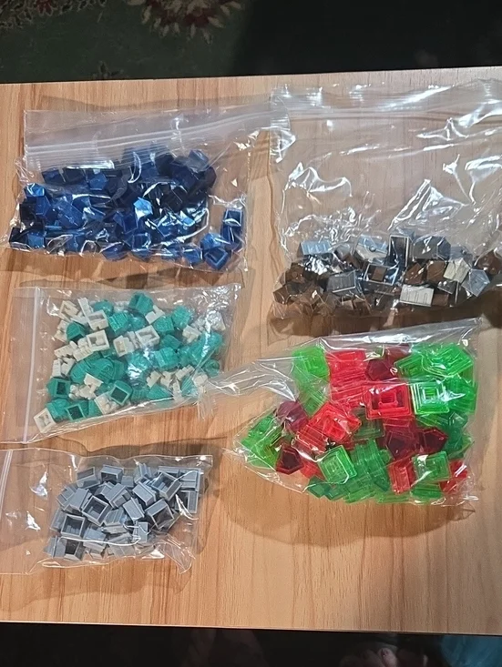 Multicolor Building Block Tokens -  Monopoly Houses And Hotels