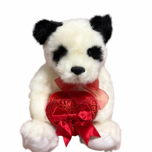 Zales Vintage Gund White Panda Bear Plush Stuffed Animal Made Zales 12x11x10