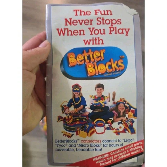 Vintage HUGE Better Blocks 90s Building Blocks And  Book Ideas Over 760 Peaces