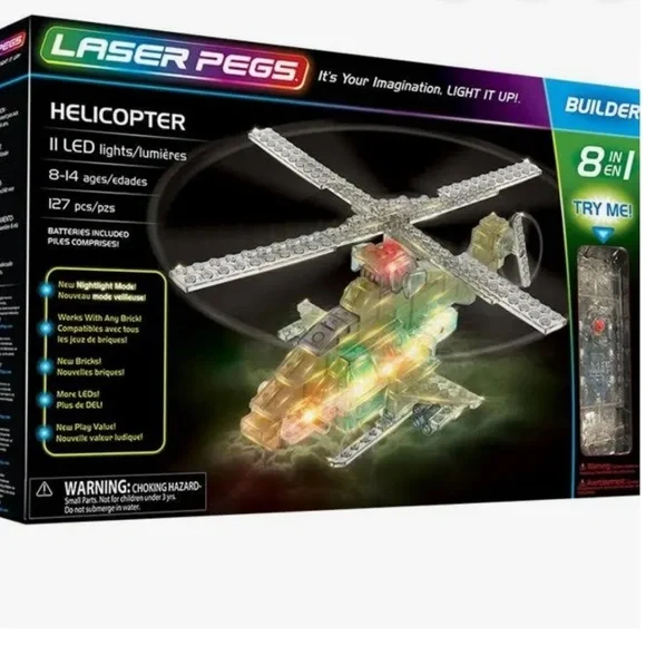 Laser pegs mini helicopter set new in sealed box