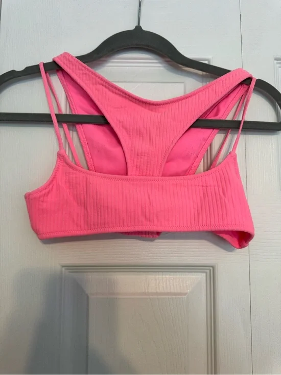 XS/S triangl swimwear Pink Ribbed Bikini Set