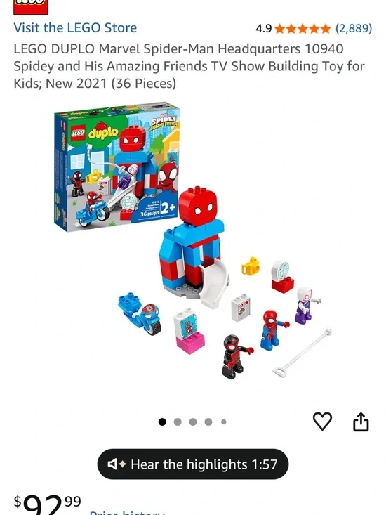 Lego Duplo Spider-Man Playset in Red, Blue, White