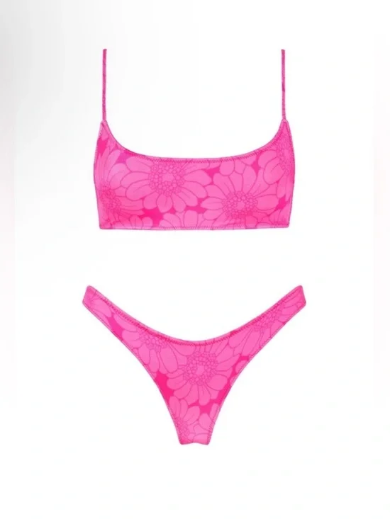 triangl swimwear Hot Pink Floral Bikini Set