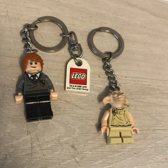 LEGO Harry Potter Minifigs Keychains Ron Weasley & Dobby House Elf Please Read