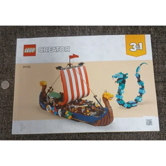 Lego 31132 VIKING SHIP THE MIDGARD SERPENT Manual Only lego creator 3 in 1