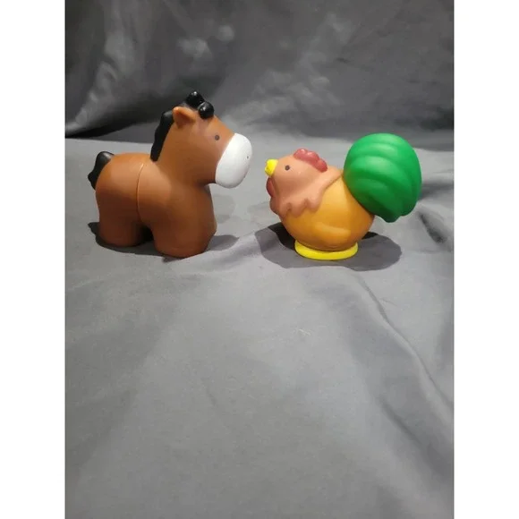 Melissa & Doug Ks Kids Farm Animals Pop Blocs Lot of 2 Horse Chicken Rooster