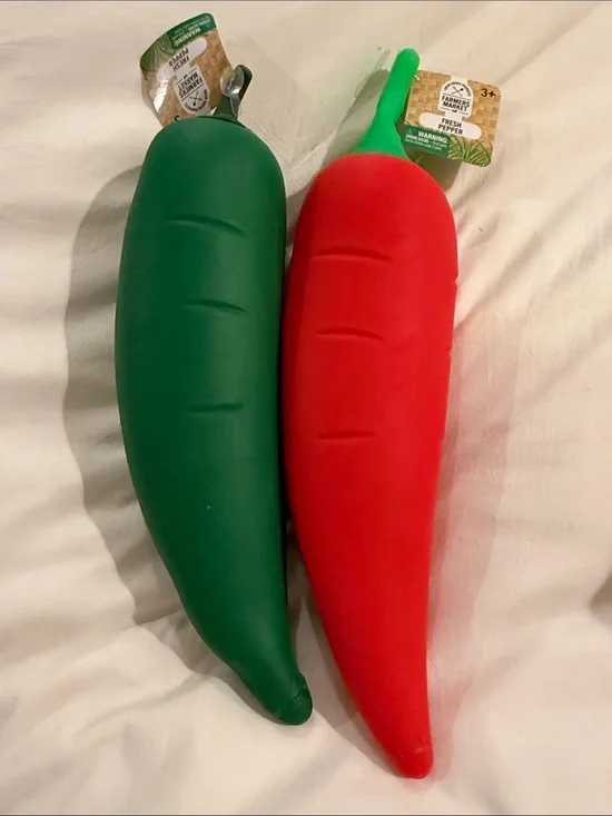 Green & Red squishy Chili Pepper bundled set