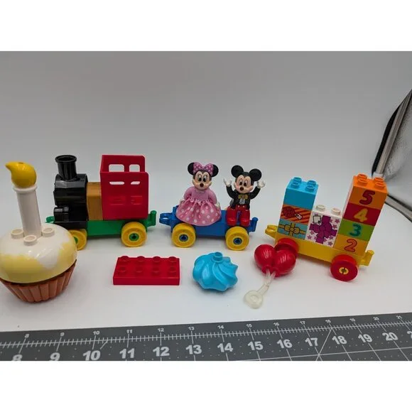 Lego Duplo Mickey Minnie Mouse Birthday Train Cupcake Balloon Lot‎