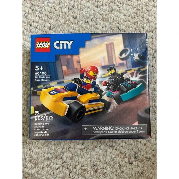 LEGO City Go-Karts and Race Drivers 60400 Building Toy Set 99 Pieces New Box
