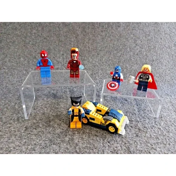 Marvel Lot Thor - Iron Man - Spiderman - Wolverine & Car - Cap America Non-Lego