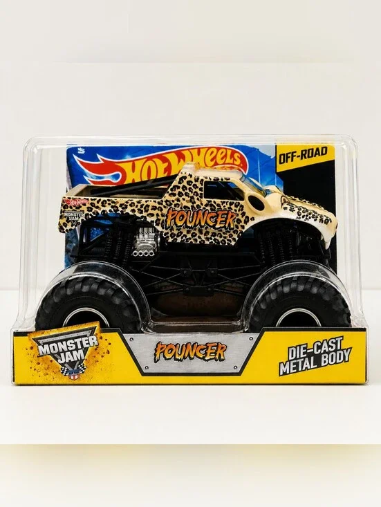 Die-cast metal monster truck, Hot Wheels Monster Jam Pouncer 1:24 scale