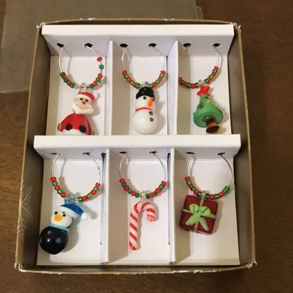 Holiday Charms Wine Glass Markers - Set of 6