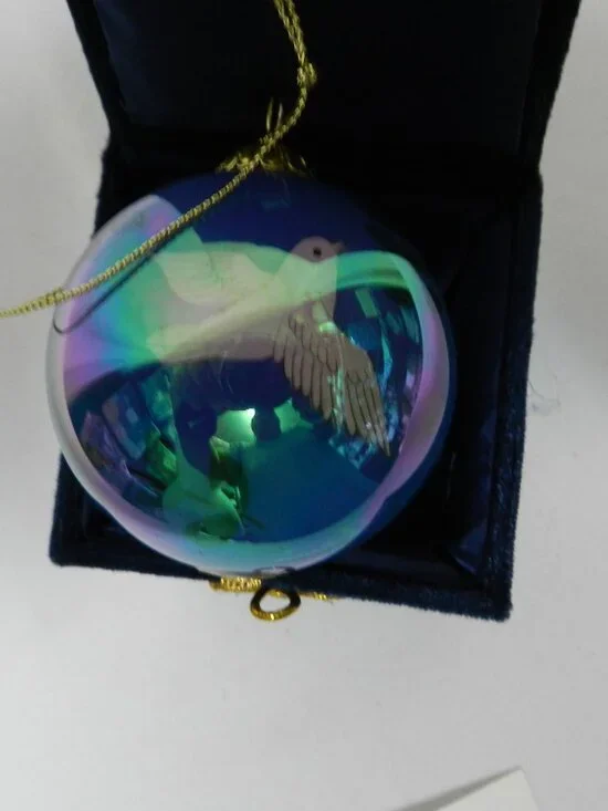 Li Bien 2002 Vintage Dove Christmas blown glass Ornament Holiday Decor w/ Box