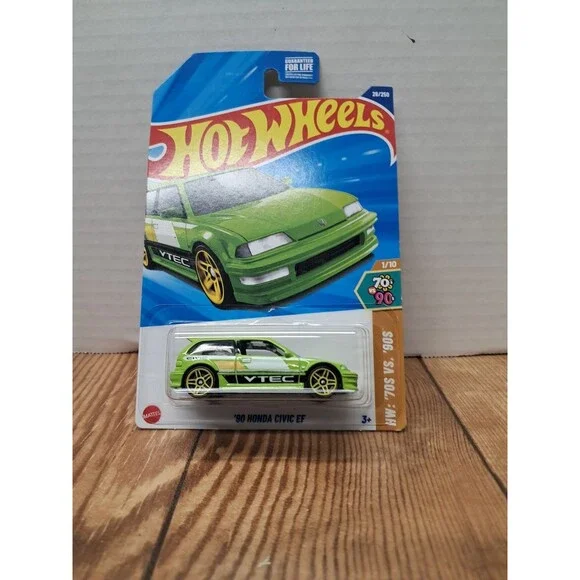 Hot Wheels HW '70s vs. '90s 1990 '90 Honda Civic EF GREEN