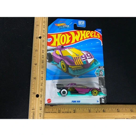Hot Wheels Punk Rod 2023 HW Tooligans‎ 3/5 Diecast Car Purple Aqua Yellow