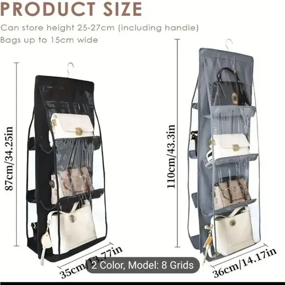 6 grid NWT Purse Organizer for Closet