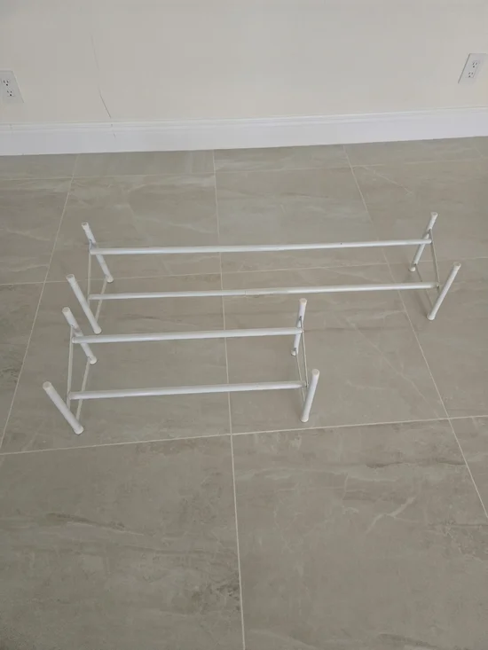 White Metal Shoe Organizers - Set of 2