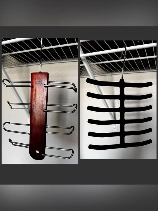 Closet Organizer Hanger Lot | Velvet Cascading & Wood Rotating Multi Hook