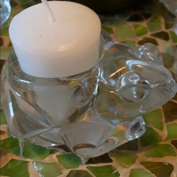 Glass FROG Votive Holder (candle) clear