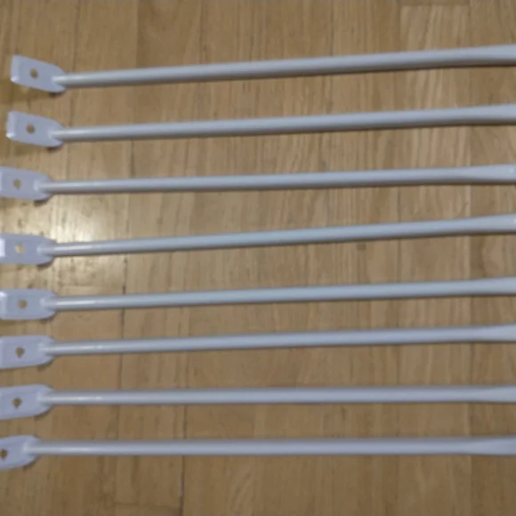 White Closet Rod Support Bars - 8-Pack
