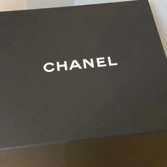 Large Chanel Magnetic Gift Box Black White Logo Luxury Packaging