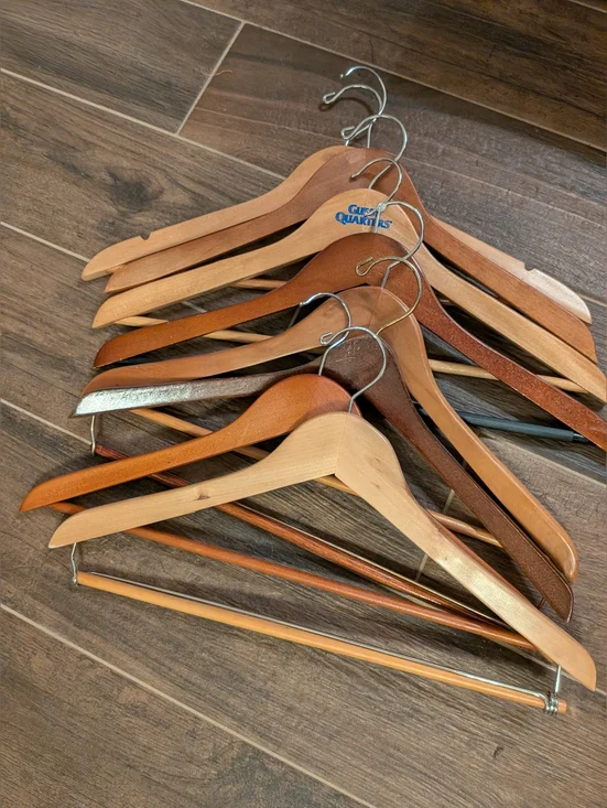 Mixed Wooden Suit Hangers - Natural & Dark Wood