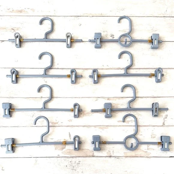 Blue Gray Pants Hangers Bundle Set of 8 Count Closet Organization
