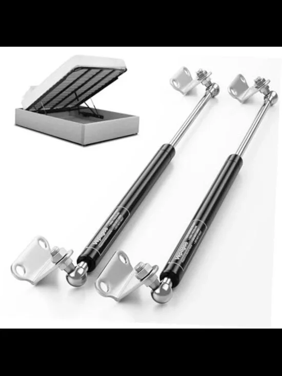 Source Unknown Black and Silver Hydraulic Lift Supports for Storage Bed