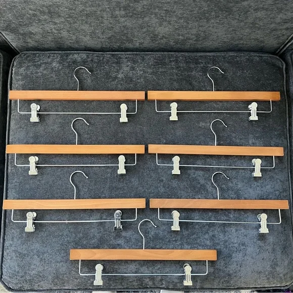 16” Wooden Pants Hanger Pack of 7