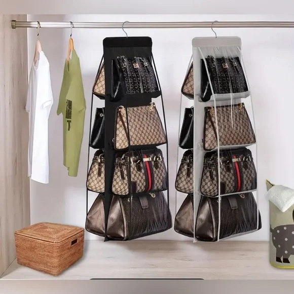 Hanging Handbag Organizer - Black or Gray
