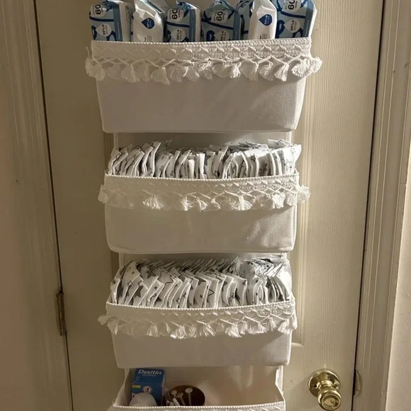 Fabric Over-the-Door Hanging Organizer - Cream